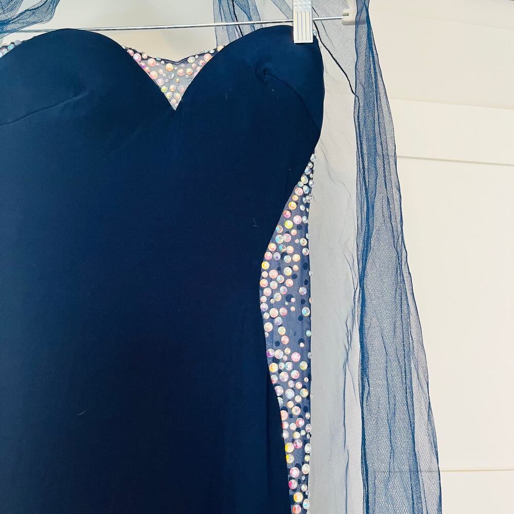 Beautiful Vintage Rhinestoned prom dress, floor length with neck scarf